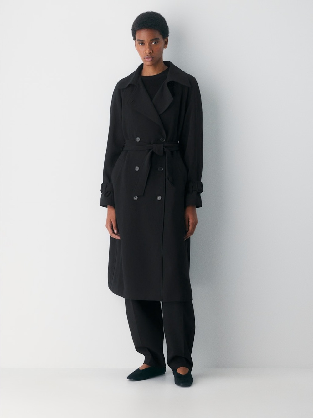 NWT - Aritzia The Magnolia Trench Coat - Crepette™ - Black - Size XS